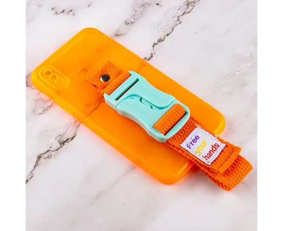 Чехол Handfree с цветным ремешком для Apple iPhone XS Max (6.5") Оранжевый