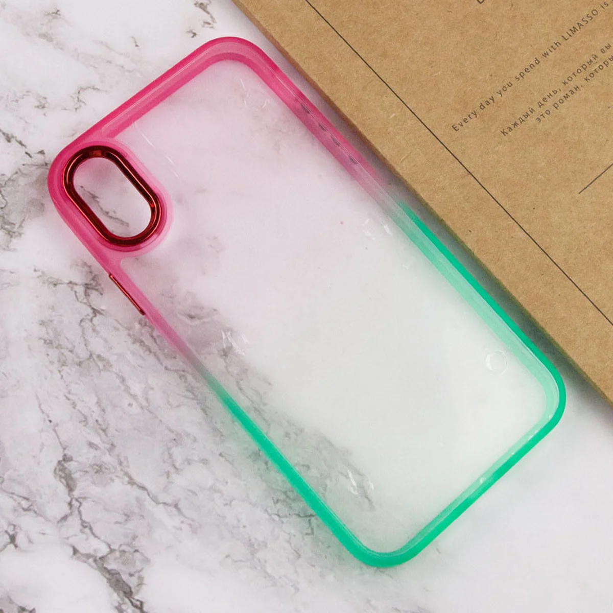 Чехол TPU+PC Fresh sip series для Apple iPhone XS Max (6.5") Салатовый / Розовый