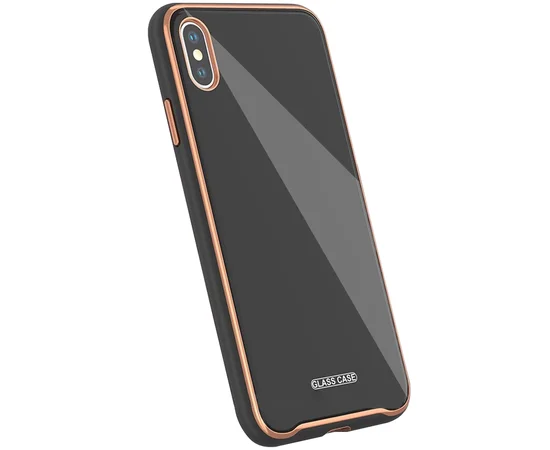 TPU+Glass чехол Venezia для Apple iPhone XS Max (6.5") Черный / Black