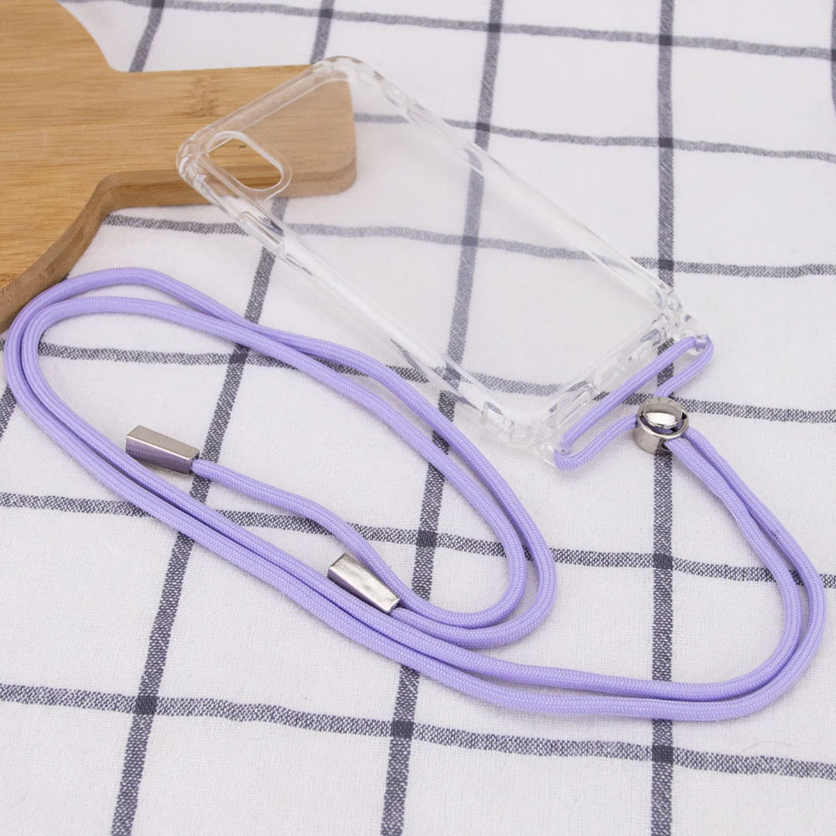 Чехол TPU Crossbody Transparent для Apple iPhone XS Max (6.5") Сиреневый