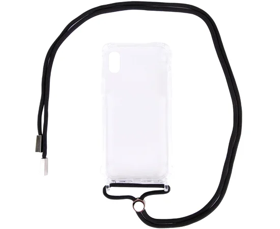 Чехол TPU Crossbody Transparent для Apple iPhone XS Max (6.5") Черный