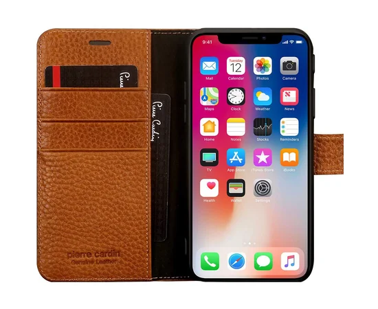 Чехол книжка Pierre Cardin для iPhone Xs Max brown