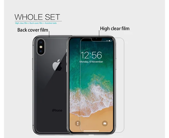 Защитная пленка Nillkin Crystal (на обе стороны) для Apple iPhone XS Max (6.5") Анти-отпечатки