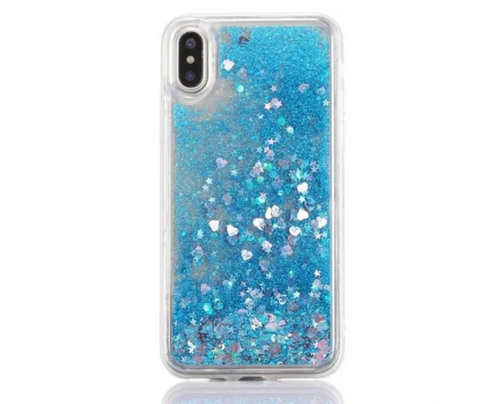 TPU чехол Liquid hearts для Apple iPhone XS Max (6.5") Бирюзовый
