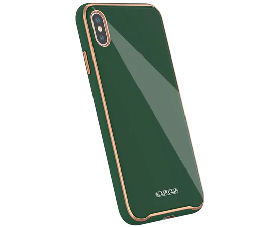 TPU+Glass чехол Venezia для Apple iPhone XS Max (6.5") Зеленый / Dark Green