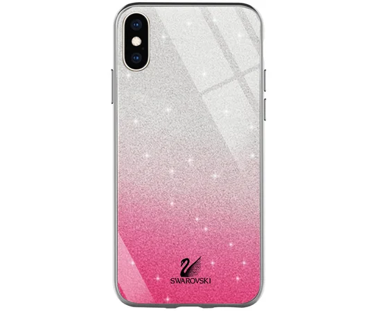 TPU+Glass чехол Swarovski для Apple iPhone XS Max (6.5") Малиновый