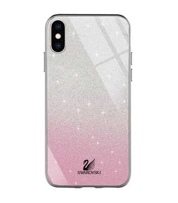 TPU + Glass чохол Swarovski для Apple iPhone XS Max (6.5 ") Рожевий