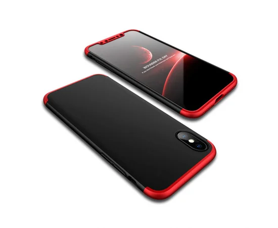 Пластиковая накладка GKK LikGus 360 градусов для Apple iPhone XS Max (6.5") Черный / Красный