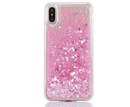 TPU чехол Liquid hearts для Apple iPhone XS Max (6.5") Розовый