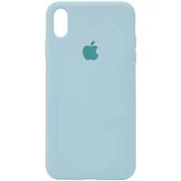Чехол Silicone case (A) (с закрытым низом) для Apple iPhone XS Max (6.5") Бирюзовый / Turquoise