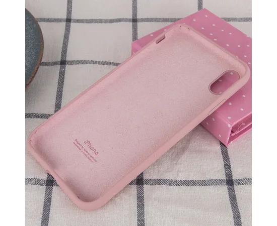 Чехол Silicone case (A) (с закрытым низом) для Apple iPhone XS Max (6.5") Розовый / Pink Sand