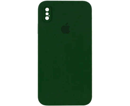 Чехол Silicone Case Square Full Camera Protective (AA) для Apple iPhone XS Max (6.5") Зеленый / Army green