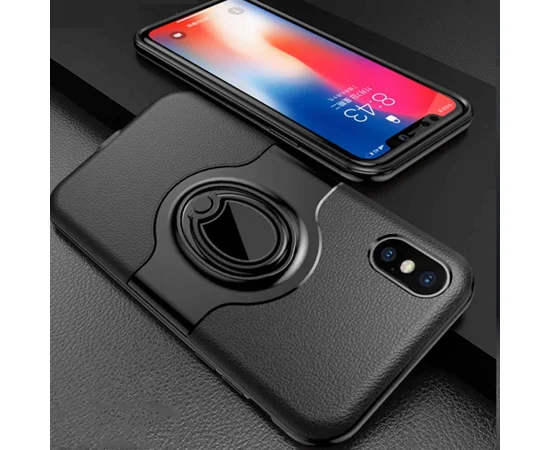 TPU+PC чехол Deen Feather с креплением под магнитный держатель для Apple iPhone XS Max (6.5") Черный