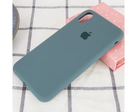 Чехол Silicone case (A) (с закрытым низом) для Apple iPhone XS Max (6.5") Зеленый / Pine green