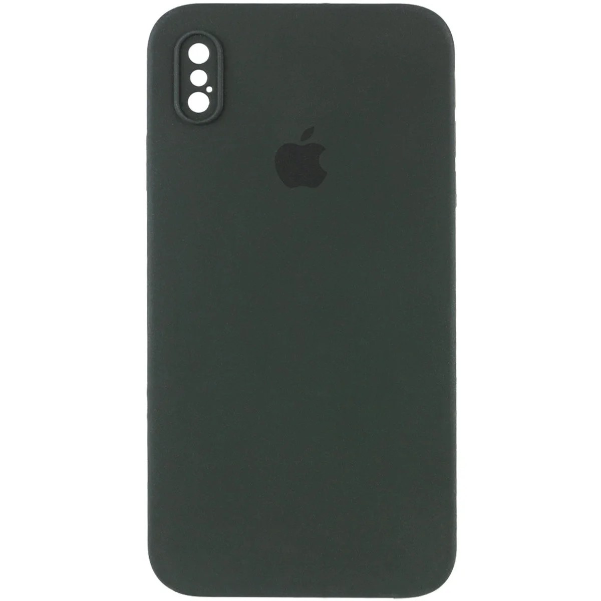Чехол Silicone Case Square Full Camera Protective (AA) для Apple iPhone XS Max (6.5") Зеленый / Black Green