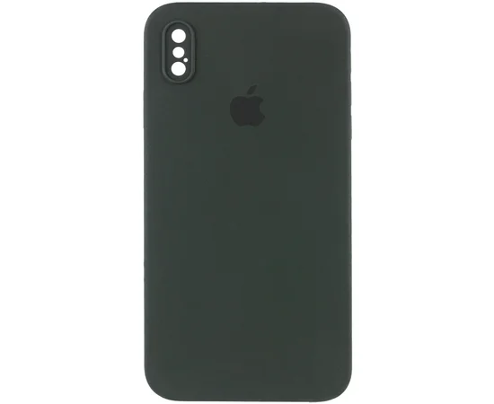 Чехол Silicone Case Square Full Camera Protective (AA) для Apple iPhone XS Max (6.5") Зеленый / Black Green