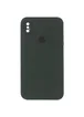 Чехол Silicone Case Square Full Camera Protective (AA) для Apple iPhone XS Max (6.5") Зеленый / Black Green