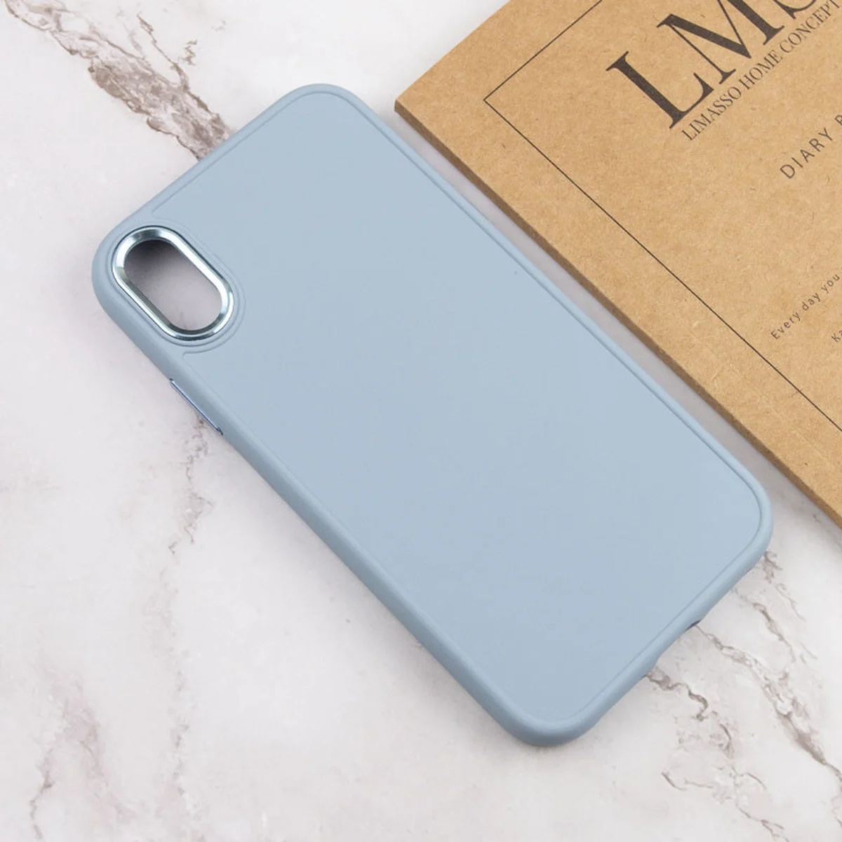 TPU чехол Bonbon Metal Style для Apple iPhone XS Max (6.5") Голубой / Mist blue