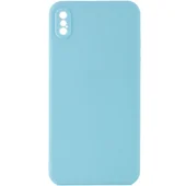 Силиконовый чехол Candy Full Camera для Apple iPhone XS Max (6.5") Бирюзовый / Turquoise