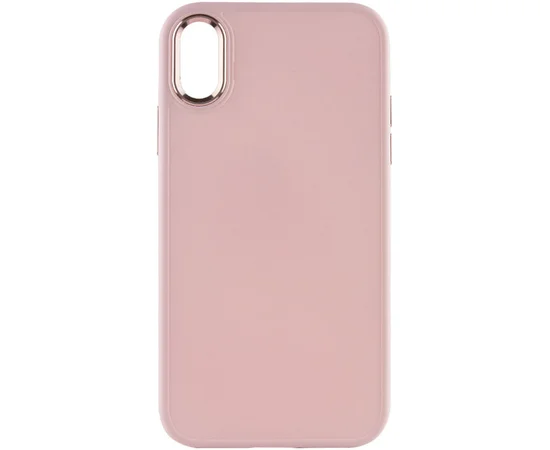 TPU чехол Bonbon Metal Style для Apple iPhone XS Max (6.5") Розовый / Light pink