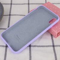 Чехол Silicone case (A) (с закрытым низом) для Apple iPhone XS Max (6.5") Сиреневый / Dasheen
