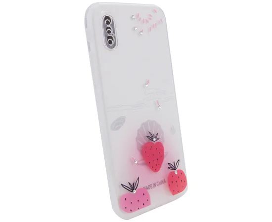 TPU чехол Luxury Diamond full protective для Apple iPhone XS Max (6.5") Красный / Клубника