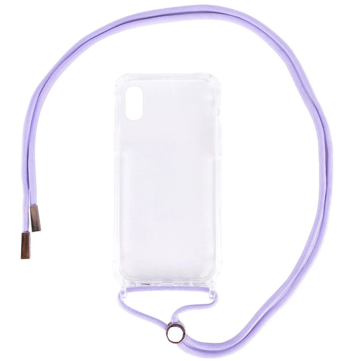 Чехол TPU Crossbody Transparent для Apple iPhone XS Max (6.5") Сиреневый