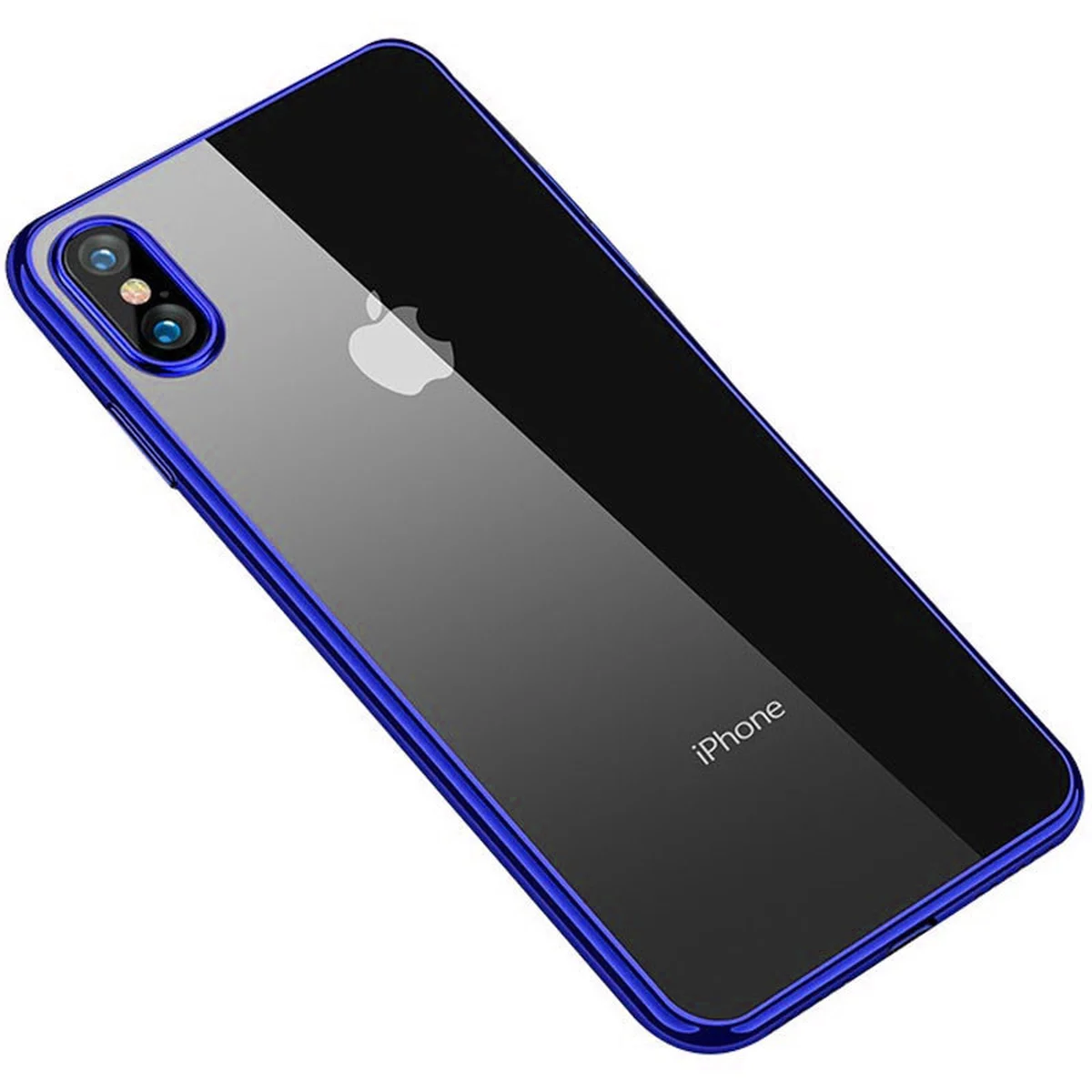 Прозорий силіконовий чохол з глянсовою окантовкою Full Camera для Apple iPhone XS Max (6.5 ") Синій
