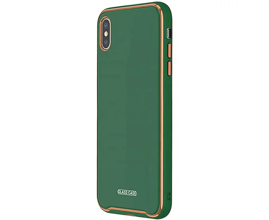 TPU+Glass чехол Venezia для Apple iPhone XS Max (6.5") Зеленый / Dark Green