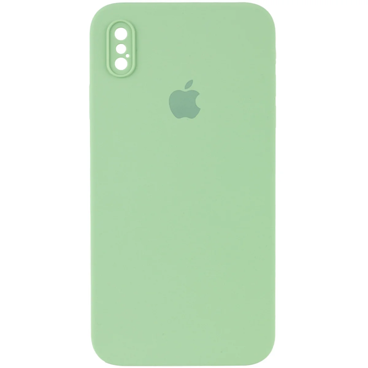 Чехол Silicone Case Square Full Camera Protective (AA) для Apple iPhone XS Max (6.5") Мятный / Mint