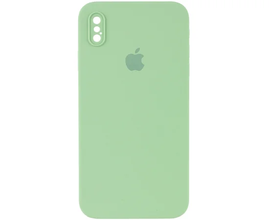 Чохол Silicone Case Square Full Camera Protective (AA) для Apple iPhone XS Max (6.5 ") М'ятний / Mint