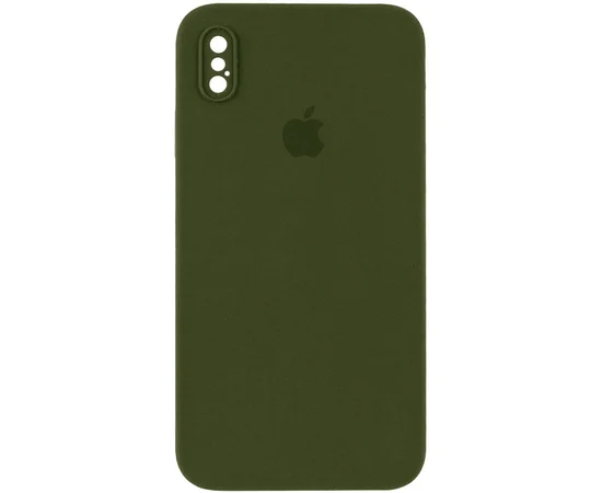 Чохол Silicone Case Square Full Camera Protective (AA) для Apple iPhone XS Max (6.5") Зелений / Dark Olive