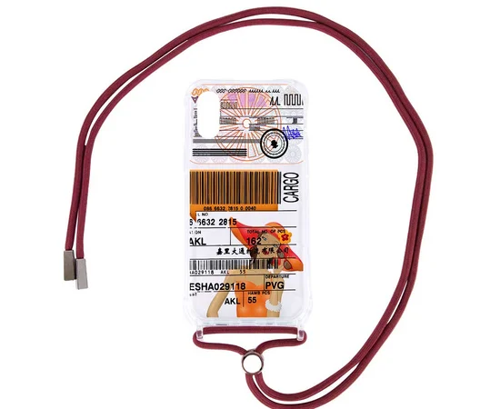 Чехол TPU Crossbody Street Style для Apple iPhone XS Max (6.5") Cargo / Красно-Коричневый