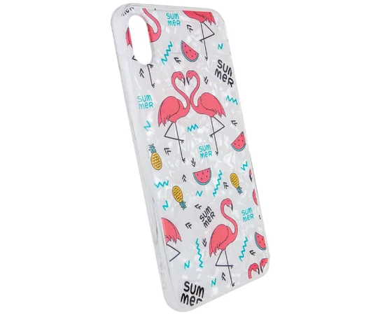 Накладка Glue Case Фламинго для Apple iPhone XS Max (6.5") Белый