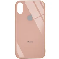 TPU + Glass чохол GLOSSY Logo (opp) для Apple iPhone XS Max (6.5 ") Персиковий