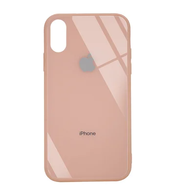 TPU+Glass чехол GLOSSY Logo (opp) для Apple iPhone XS Max (6.5") Персиковый