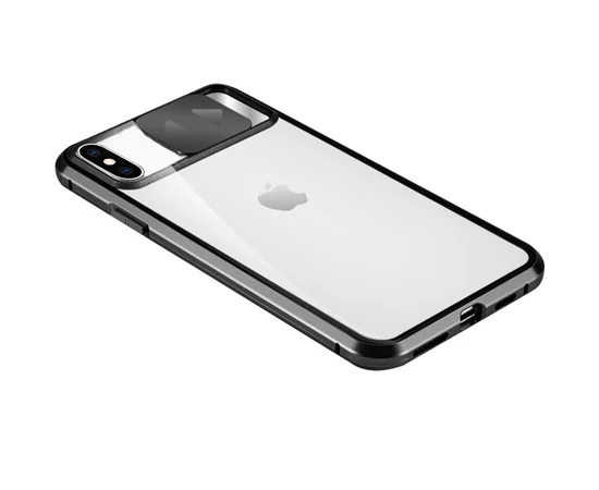 Чехол Camshield 360 Metall+Glass со шторкой для камеры для Apple iPhone XS Max (6.5") Черный