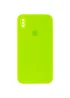 Чехол Silicone Case Square Full Camera Protective (AA) для Apple iPhone XS Max (6.5") Салатовый / Neon green