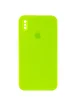 Чехол Silicone Case Square Full Camera Protective (AA) для Apple iPhone XS Max (6.5") Салатовый / Neon green
