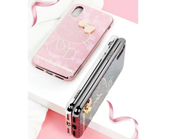 TPU+Glass чехол TYBOMB Dimond Brand для Apple iPhone XS Max (6.5") Розовый/Hello Kitty