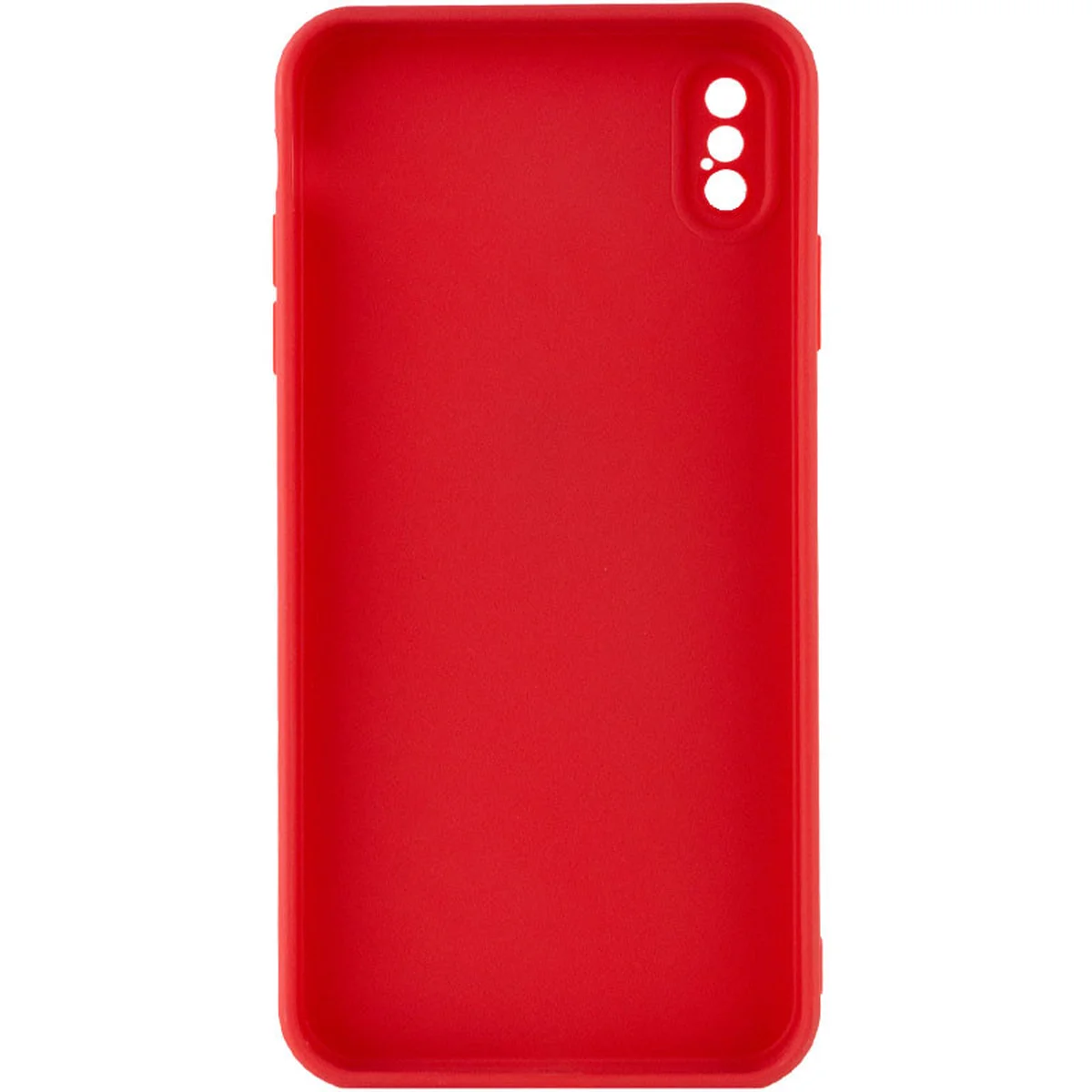 Силиконовый чехол Candy Full Camera для Apple iPhone XS Max (6.5") Красный / Camellia