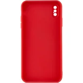Силиконовый чехол Candy Full Camera для Apple iPhone XS Max (6.5") Красный / Camellia