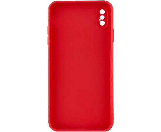 Силиконовый чехол Candy Full Camera для Apple iPhone XS Max (6.5") Красный / Camellia