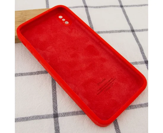 Чехол Silicone Case Square Full Camera Protective (AA) для Apple iPhone XS Max (6.5") Красный / Red