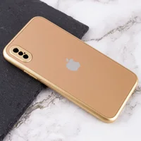 TPU + Glass чохол Matte Candy Full camera для Apple iPhone XS Max (6.5 ") Золотий