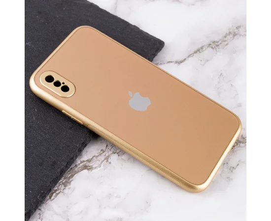 TPU + Glass чохол Matte Candy Full camera для Apple iPhone XS Max (6.5 ") Золотий