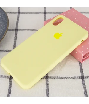 Чехол Silicone case (A) (с закрытым низом) для Apple iPhone XS Max (6.5") Желтый / Mellow Yellow Чехол Silicone case (A) (с закрытым низом) для Apple iPhone XS Max (6.5") Желтый / Mellow Yellow