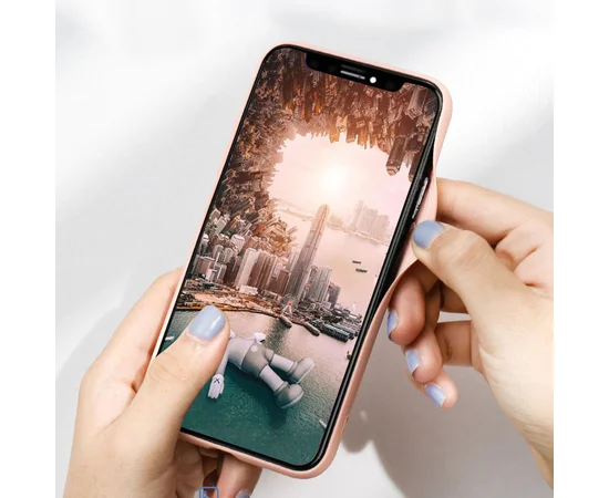 TPU+Glass чехол GLOSSY Logo series для Apple iPhone XS Max (6.5") Rose Gold