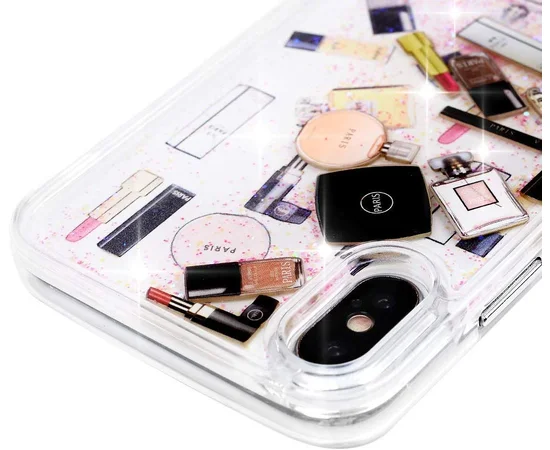 TPU+PC чехол Liquid (glitter) для Apple iPhone XS Max (6.5") (35) Косметика