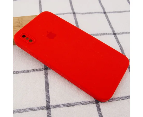 Чехол Silicone Case Square Full Camera Protective (AA) для Apple iPhone XS Max (6.5") Красный / Red